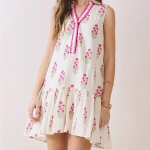 pink and white dress